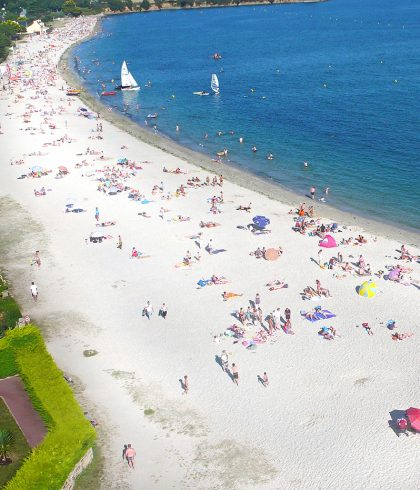 AERIAL VIEW KERLEVEN BEACH LA FORET-FOUESNANT RONAN QUEMERE