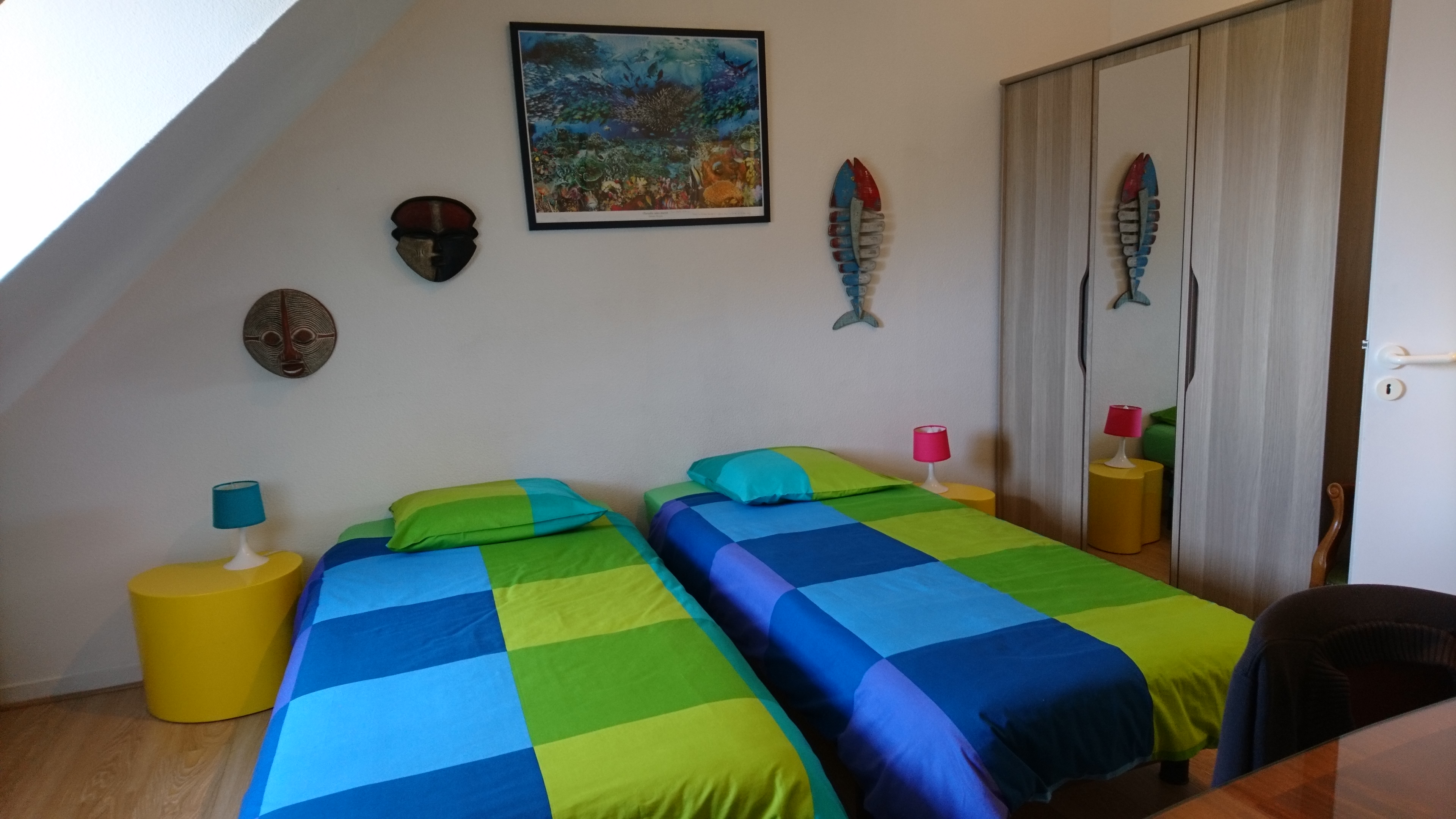 Schlafzimmer, 2 Einzelbetten